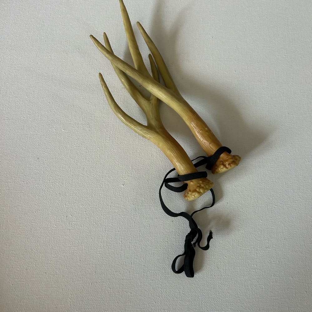 Natural Antler Hair Sticks with Black Ties